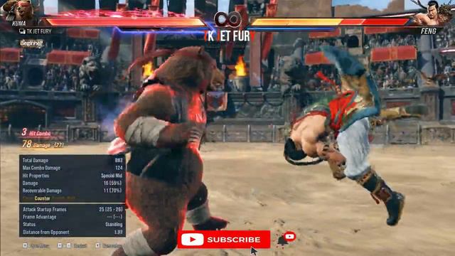 Tekken 8 Kuma 5 EWGF Max Damage Combos