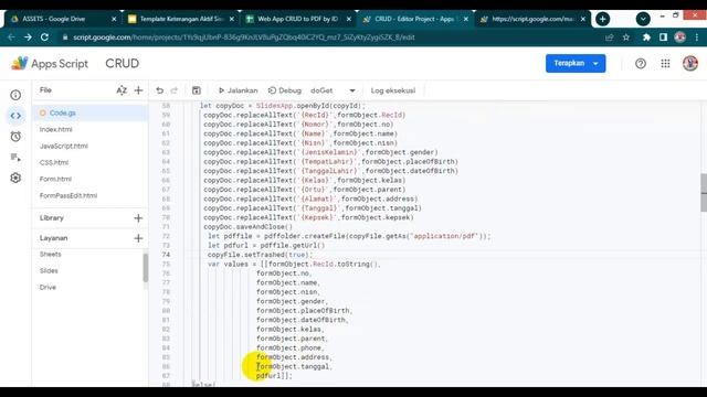 WEB APP Google Sheets | CRUD To PDF By ID смотреть онлайн