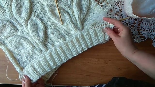 Как связать Свитер Листья, вяжем спинку смотреть онлайн