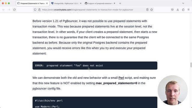 PgBouncer 1.21 adds prepared statement support in transaction mode смотреть онлайн