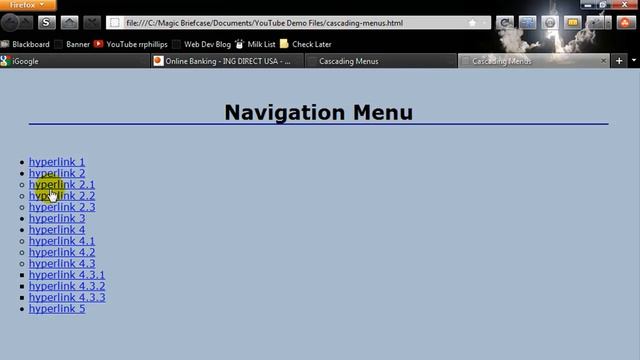 Cascading Drop-down Navigation Menu with CSS (Part 1) смотреть онлайн