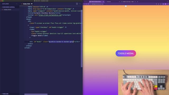 ASMR: Animated Modal with Tailwind CSS *No JavaScript* - No Talking смотреть онлайн
