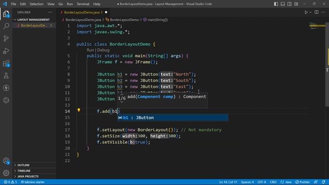 2.2.3 BorderLayout | Layout Management | GUI with Swing | Advanced Java Programming смотреть онлайн