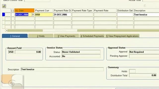 Oracle 11i Financials E-Business Suite - Accounts Payable - Invoice En смотреть онлайн