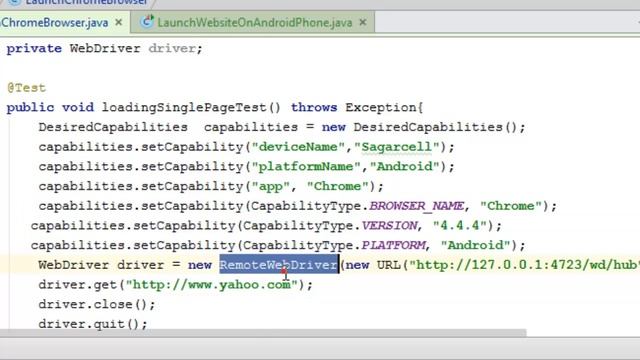 Desired capabilities for Android Web app in Appium смотреть онлайн