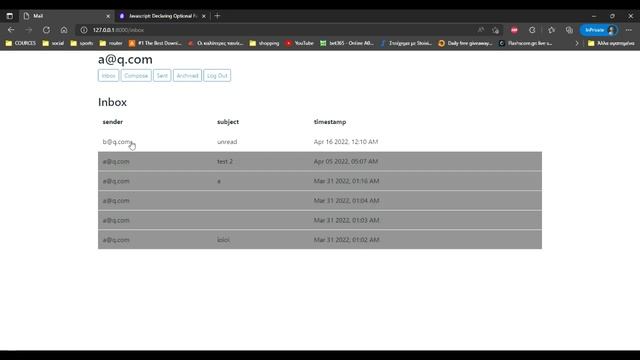 Mail project of CS50’s Web Programming with Python and JavaScript смотреть онлайн
