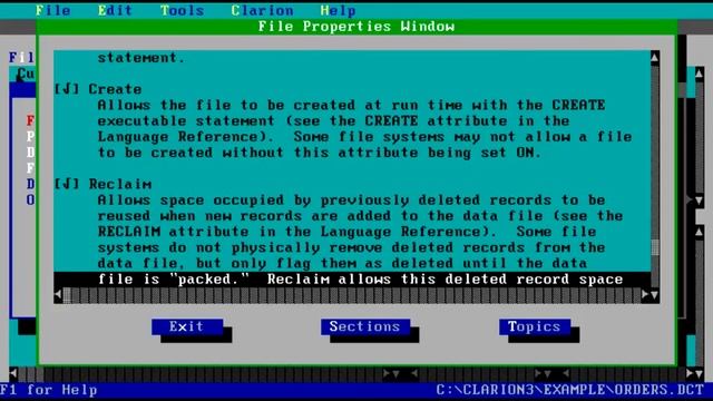 Clarion Database Developer 3.0 for DOS - 1/2 - Dictionary смотреть онлайн