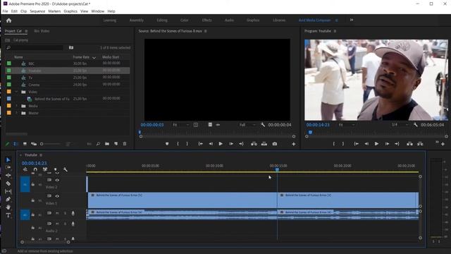 60. Вставить видео на Timeline в режиме Insert ADOBE PREMIERE PRO CC 2020 смотреть онлайн