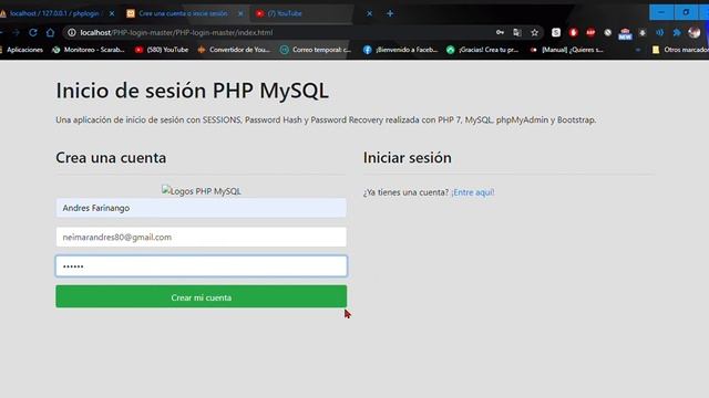 Inicio de sesión en PHP 7 смотреть онлайн