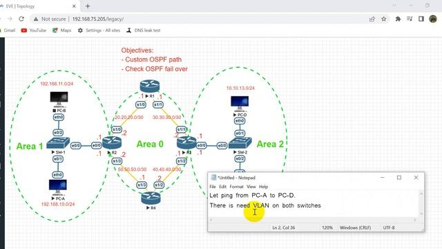 Lab-#22: Path determination and failover test in OSPF using Cisco Router смотреть онлайн