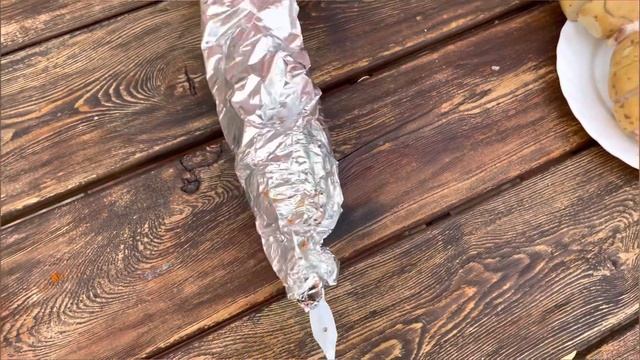 Картошка с салом на костре | готовим картошку | лучший гарнир к мясу | смотреть онлайн