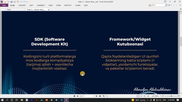7-Dars: Flutter nima? (Flutter haqida batafsil) | Yangi Flutter Darslari смотреть онлайн