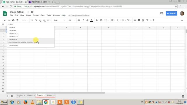 Import Html- Yahoo Finance-Live Dashboard (part 1)-Google Sheets 2018-TUTORIAL смотреть онлайн