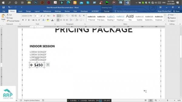How to Create a Photography Pricing Guide template in Microsoft Word Docx : ✪ Docx Tutorial ✪