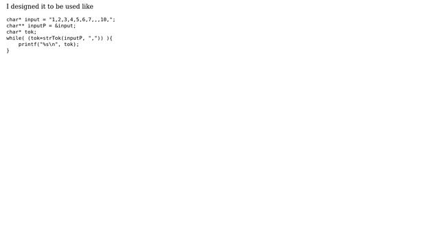 Code Review: strTok function (thread safe, supports empty tokens, doesn't change string) смотреть онлайн