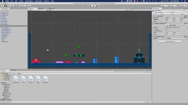 How to make a platformer like Mario in Unity - Part 10 - Castle & Winning смотреть онлайн
