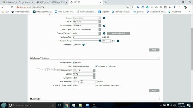 Login and Setup TP link WBS510 as Access Point for Base station смотреть онлайн