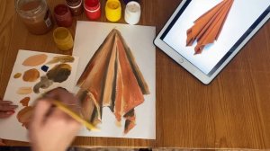 Драпировка, гуашь