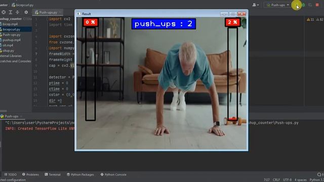 Push-up Counter Using Python || opencv || cvzone || mediapipe || MG Coder смотреть онлайн