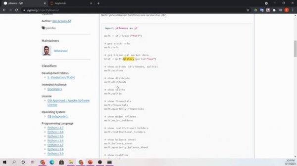 012 yfinance API Documentation Review