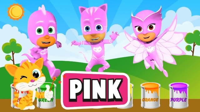 pj mask kids learn colors animation смотреть онлайн