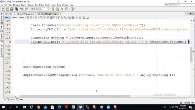 Java To SQL Server Database Insert Into Statement Part 2 смотреть онлайн