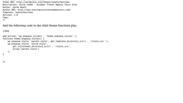 Wordpress: child index.php does not overwrite parent index.php in twenty fourteen theme смотреть онлайн