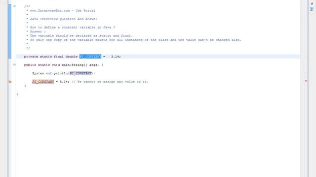 Constant Variable in Java How Static Final Java смотреть онлайн