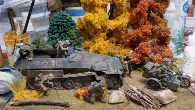 BMW R12 Motorcycle And Sidecar Diorama