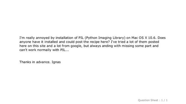 Django : Installing PIL to use with Django on Mac OS X смотреть онлайн