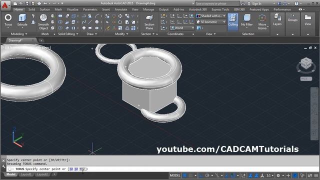 AutoCAD 3D Torus Command Tutorial Complete смотреть онлайн