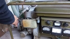 Пуск военного генератора АБ-1, однофазный 220 В 50 Гц.