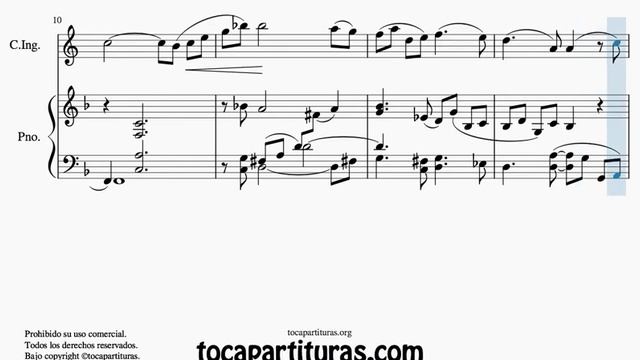 Traumerei By Schumann Duet Sheet Music For English Horn Melody + Piano Accompaniment
