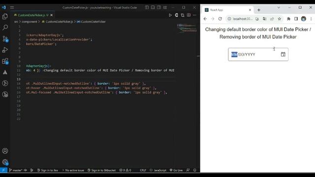 2. Changing border color of MUI (material ui) Date Picker || Removing border of MUI Date Picker смотреть онлайн