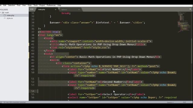 Basic Math Operations in PHP Using Drop Down Menu смотреть онлайн