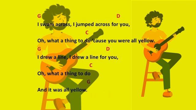 YELLOW - COLDPLAY (LYRICS & CHORDS) смотреть онлайн