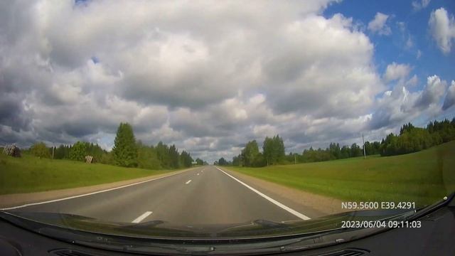 Driving in Vologda region: Вологда - Кириллов 04/06/2023 (timelapse 4x) смотреть онлайн
