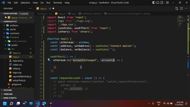 Metamask interaction Methods With React | (Part 10) Hardhat & Ethers.js Full Course смотреть онлайн
