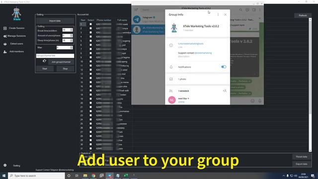 Xtele Marketing Tools v3.9 парсер чатов.групп телеграм+инвайтер смотреть онлайн