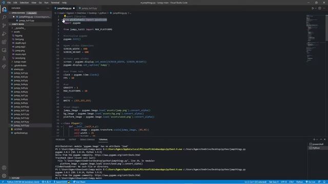 Pygame: creating a Doodle jump game смотреть онлайн