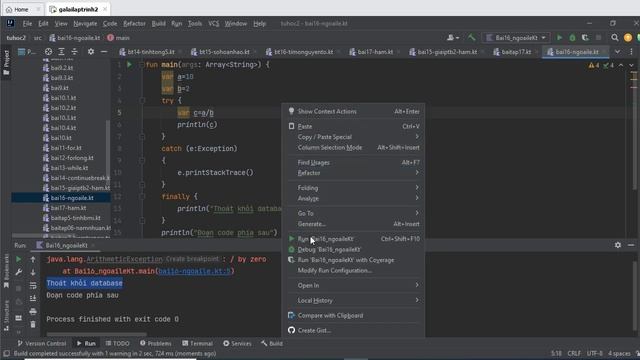 16. [ Android kotlin ] xử lý biệt lệ - try catch finally - tuhoc.cc - lập trình di động смотреть онлайн