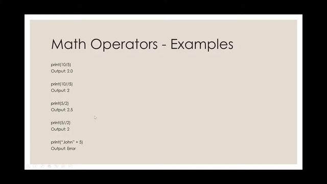 Basic Math Operators and Mixed-Type Expressions - Python Basics Tutorial #4 смотреть онлайн