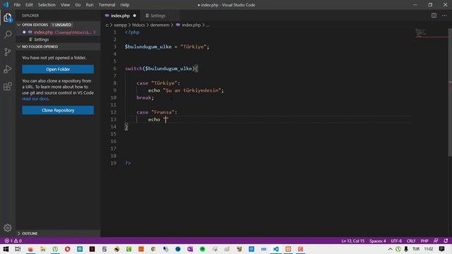PHP DERSLERİ - 4 - Switch Case Yapısı смотреть онлайн