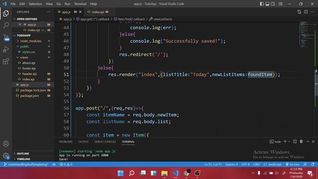 How to create a To-do App using NodeJS: 7 - Adding and Deleting Items смотреть онлайн