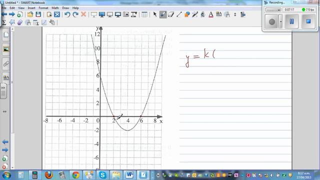 Writing equation of a parabola from the graph using the form y=k(x-a)(x-b) or y=k(x±b)^2±c смотреть онлайн