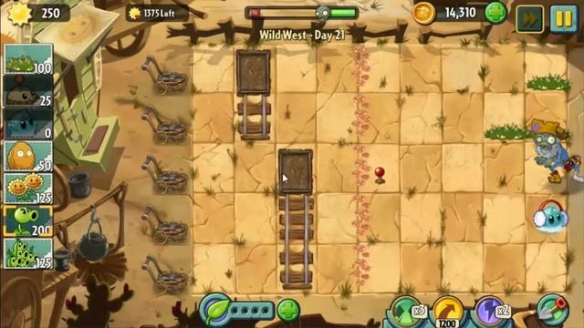Wild West Day 21 - Plants vs Zombie 2 Walkthrough смотреть онлайн