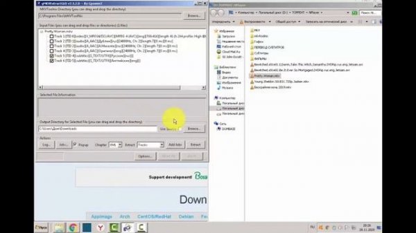 Извлечение и добавление субтитров фильма в 2 клика. MKVToolNix. Extract and add movie subtitles.