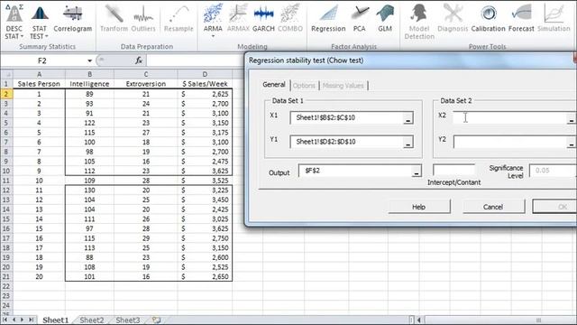 Chow test tutorial in Excel смотреть онлайн