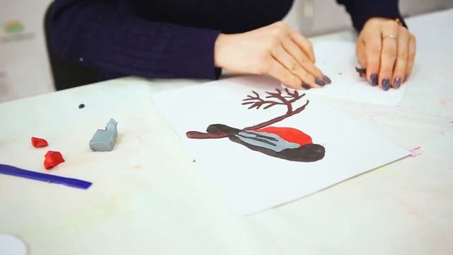 Мастерская "Подсолнух". Мастер-класс по пластилинографии "Снегирь" смотреть онлайн