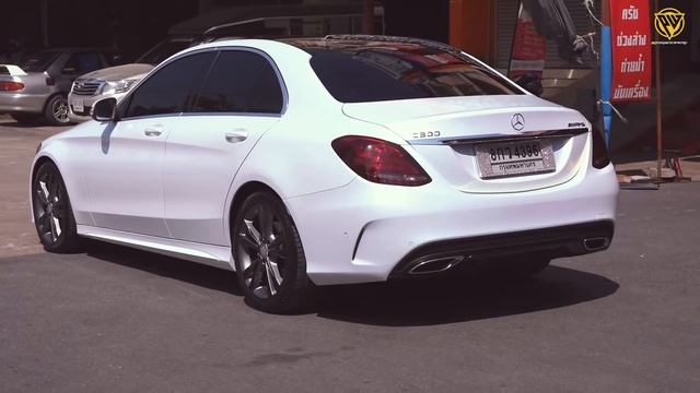 Mercedes Benz C300 Full Wrap Sticker White gold By Prospacecarwrap смотреть онлайн